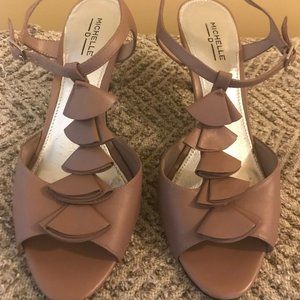 Michelle D Tan ankle strap sandals Size 9.5
